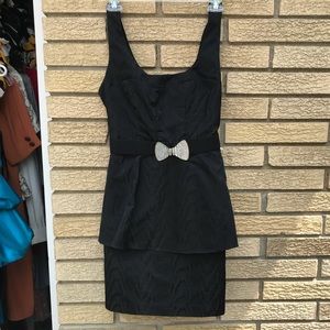 Black dress with bow belt